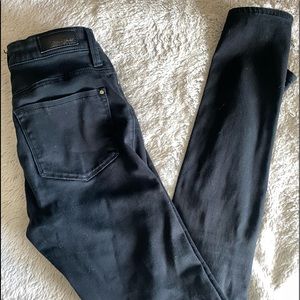 SKINNY Black Mavis w/ Gold Button